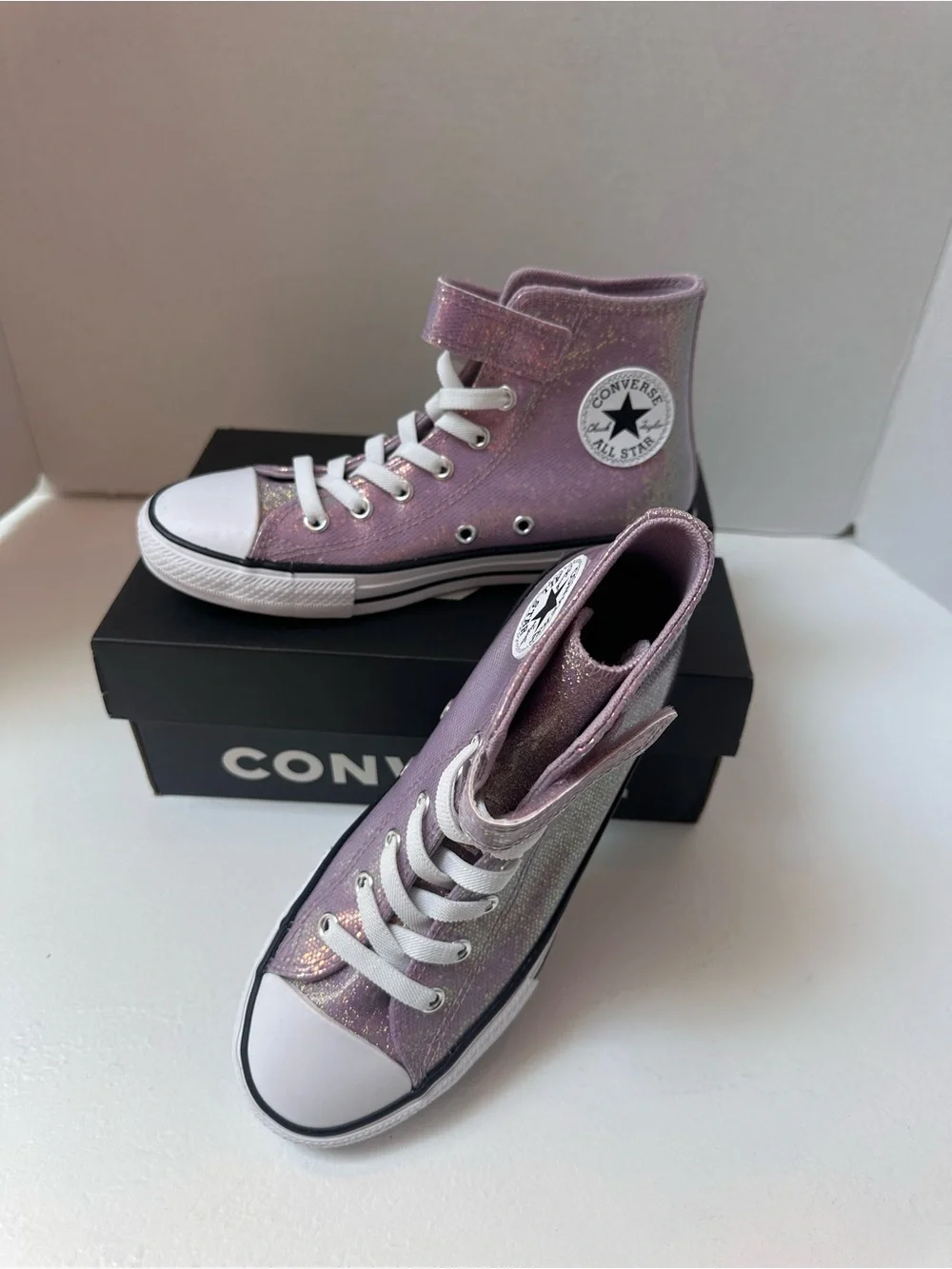 Converse Sparkle Lavender High Top Sneakers